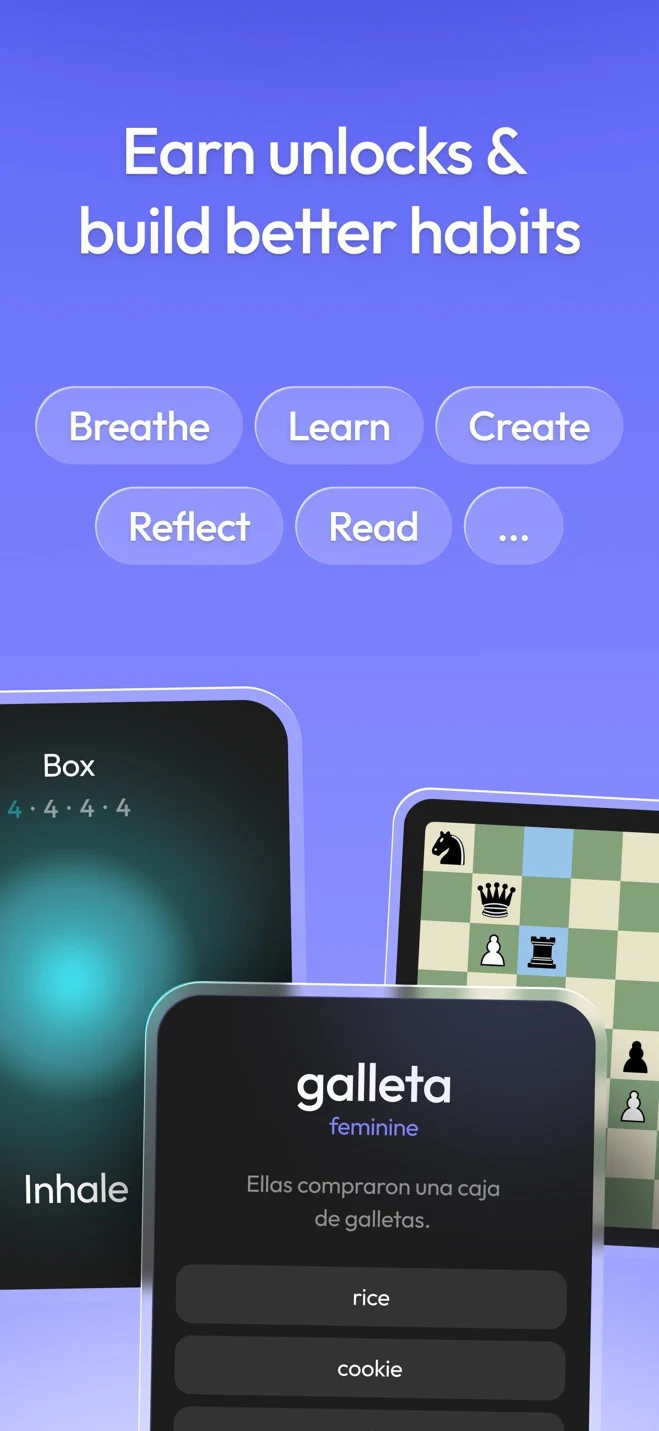 ScreenZen activities for earning app unlocks and building better habits